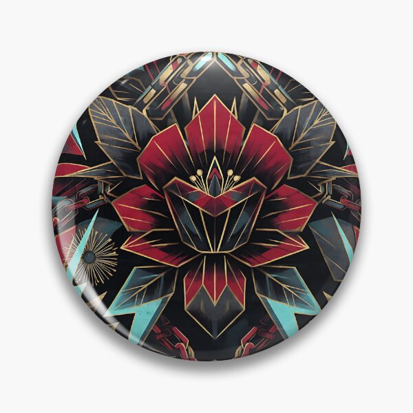 Item preview, Gothic Red Teal Lightning Chain Floral Pattern designed and sold by ZhivanCrimson.