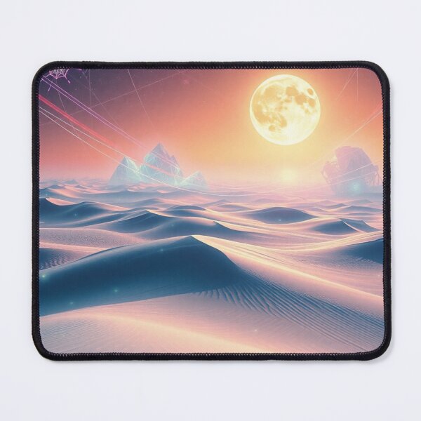 Item preview, Surreal Desert Landscape With Glowing Moon Sunset designed and sold by IntelliMindDesigns.