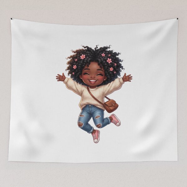 Item preview, Joyful Curly Girl Flower Power designed and sold by taogiauco.