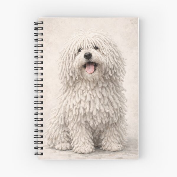 Item preview, Happy White Puli Dog – Artistic Hungarian Shepherd Portrait designed and sold by QuietWallStudio.