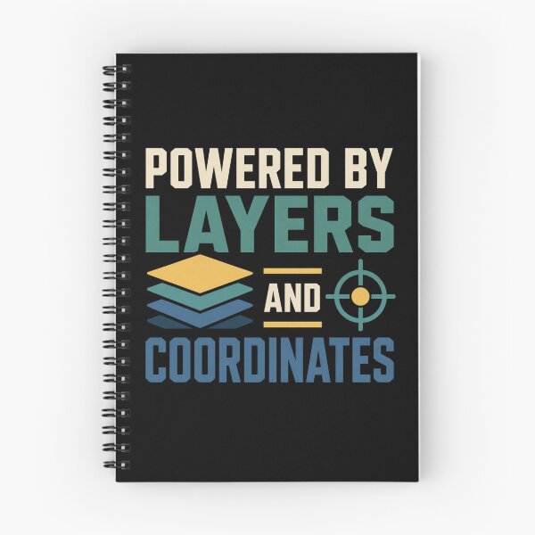 Item preview, Powered By Layers And Coordinates Funny GIS Analyst Gift designed and sold by DreamLayerStudio.