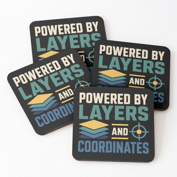 Item preview, Powered By Layers And Coordinates Funny GIS Analyst Gift designed and sold by DreamLayerStudio.