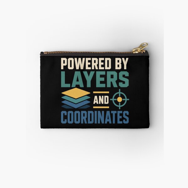 Item preview, Powered By Layers And Coordinates Funny GIS Analyst Gift designed and sold by DreamLayerStudio.