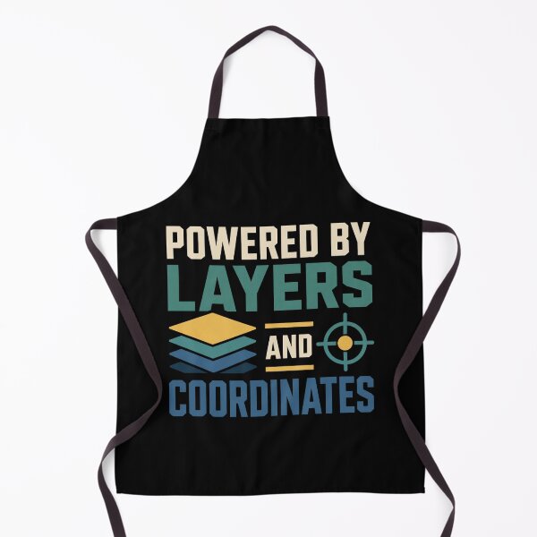 Item preview, Powered By Layers And Coordinates Funny GIS Analyst Gift designed and sold by DreamLayerStudio.