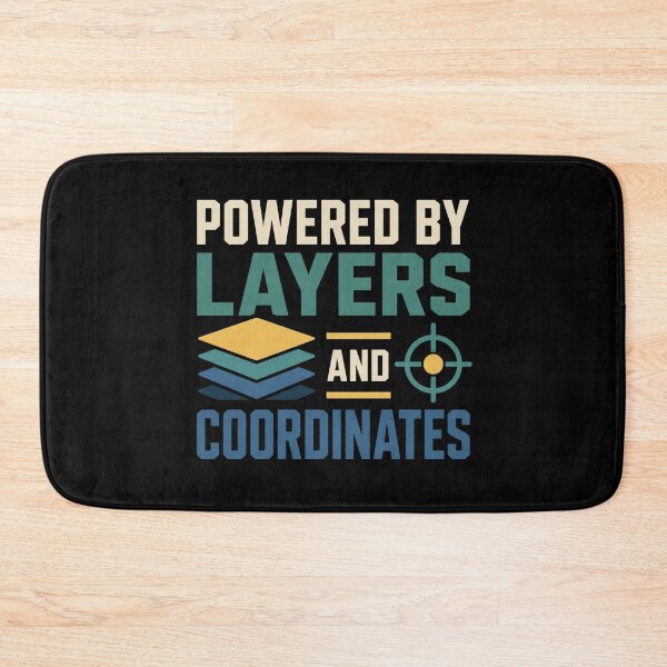 Item preview, Powered By Layers And Coordinates Funny GIS Analyst Gift designed and sold by DreamLayerStudio.