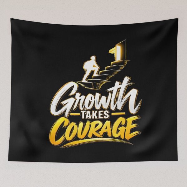 Item preview, Growth Takes Courage – Motivational Climbing Quote Design designed and sold by v6ziix.
