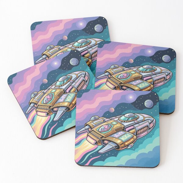 Item preview, Neon spaceship – Futuristic Space Adventure Illustration designed and sold by Dogandesighn.