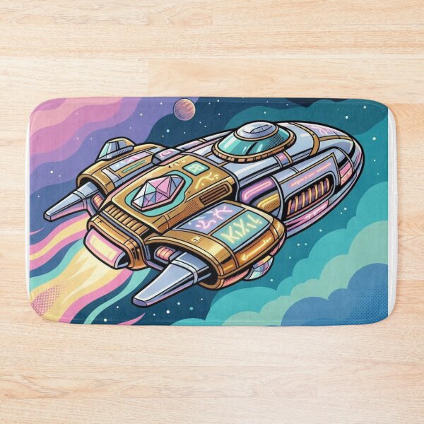 Item preview, Neon spaceship – Futuristic Space Adventure Illustration designed and sold by Dogandesighn.