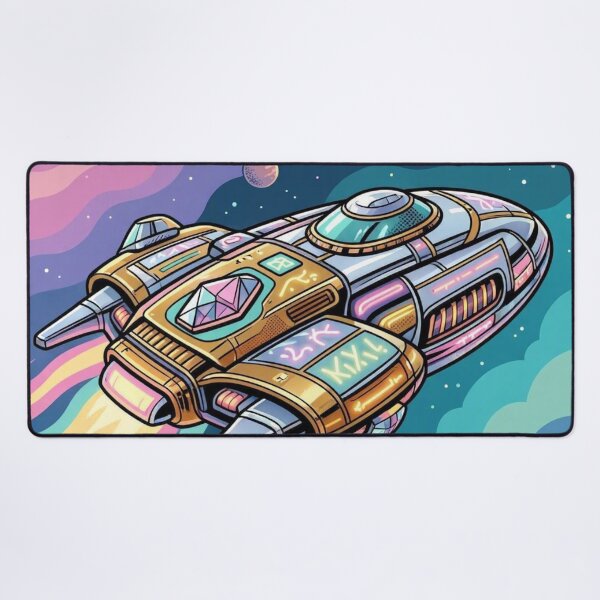 Item preview, Neon spaceship – Futuristic Space Adventure Illustration designed and sold by Dogandesighn.