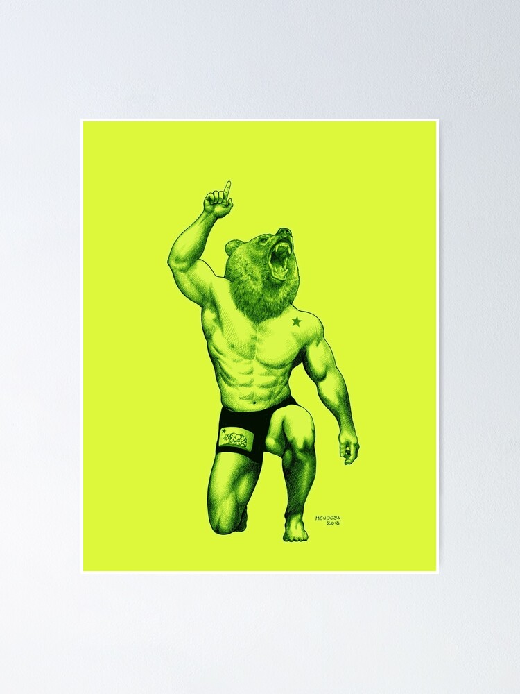 "California bear jiu jitsu , grappling nation" Poster by