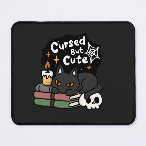 Item preview, Cursed But Cute - Spooky Black Cat & Skull designed and sold by thesalynn.