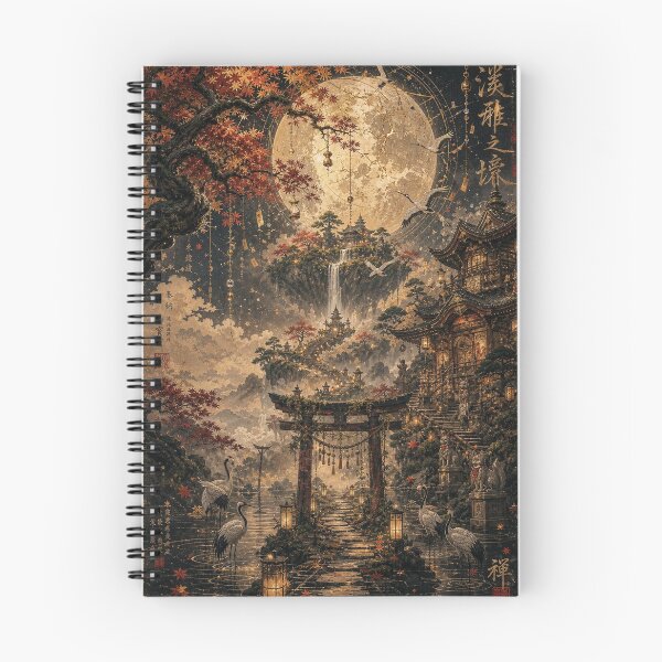 Item preview, Moonlit Japanese Temple Garden designed and sold by DesingbyDimoski.