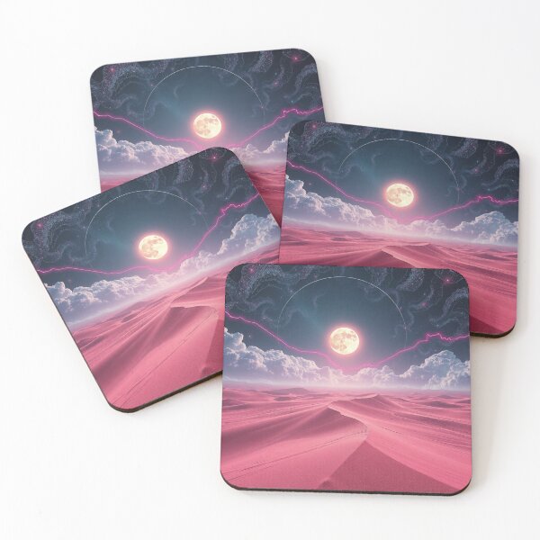 Item preview, Pink Vaporwave Desert With Cosmic Sun Surreal designed and sold by IntelliMindDesigns.