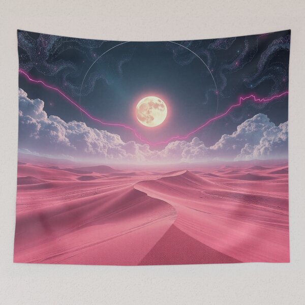 Item preview, Pink Vaporwave Desert With Cosmic Sun Surreal designed and sold by IntelliMindDesigns.