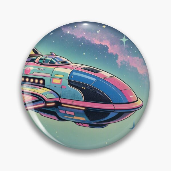 Item preview, Retro Futuristic Spaceship – Neon Cosmic Illustration designed and sold by Dogandesighn.
