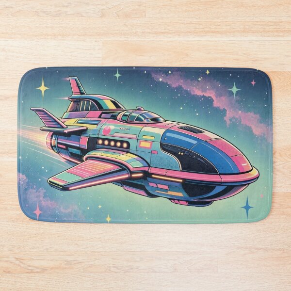 Item preview, Retro Futuristic Spaceship – Neon Cosmic Illustration designed and sold by Dogandesighn.