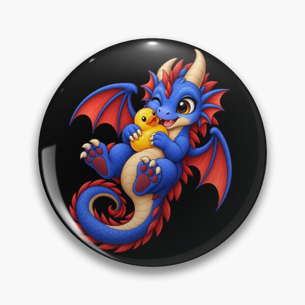 Item preview, Blue Baby Dragon Hugging a Rubber Duck designed and sold by Hatchling Hollow.
