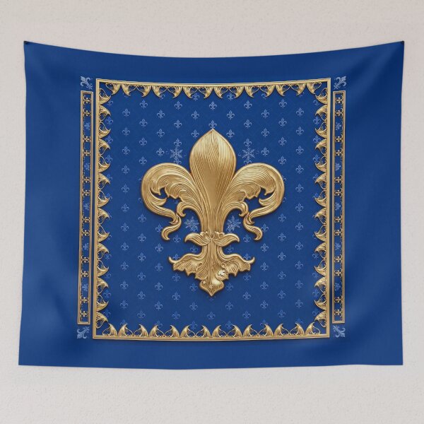 Item preview, Quebec Fleur De Lys Gold Royal Blue French Canadian Heritage designed and sold by ProjectNoah.