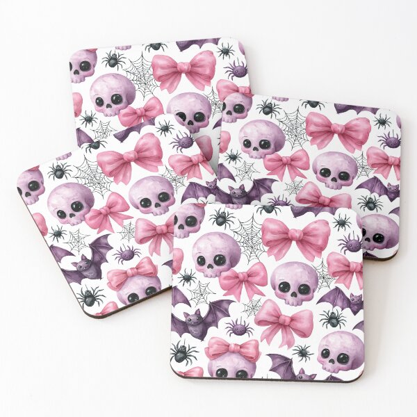 Item preview, Pastel Skull Bow Halloween Pattern designed and sold by NadinArtStudio.