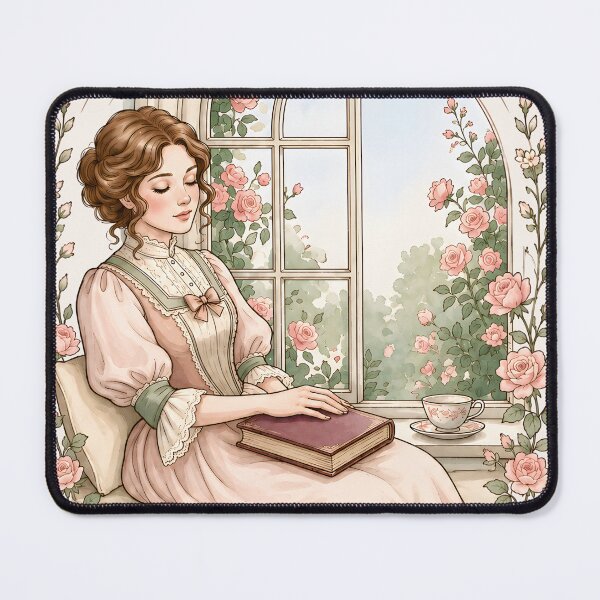 Item preview, Emotionally Recovering From A Book Vintage Cottagecore Reader Art designed and sold by MAGICKEY2024.
