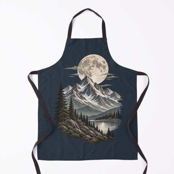 Item preview, Full Moon Mountain Wilderness Vintage Landscape designed and sold by BROHLine Studio.