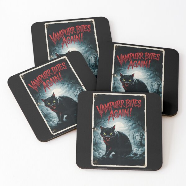 Item preview, Vampurr Bites Again Funny Cat Spooky Vintage Artwork designed and sold by Redgiant87x.