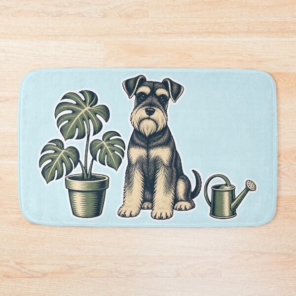 Item preview, Plant Parent Miniature Schnauzer – Vintage Botanical Dog Art designed and sold by Jaani-T.