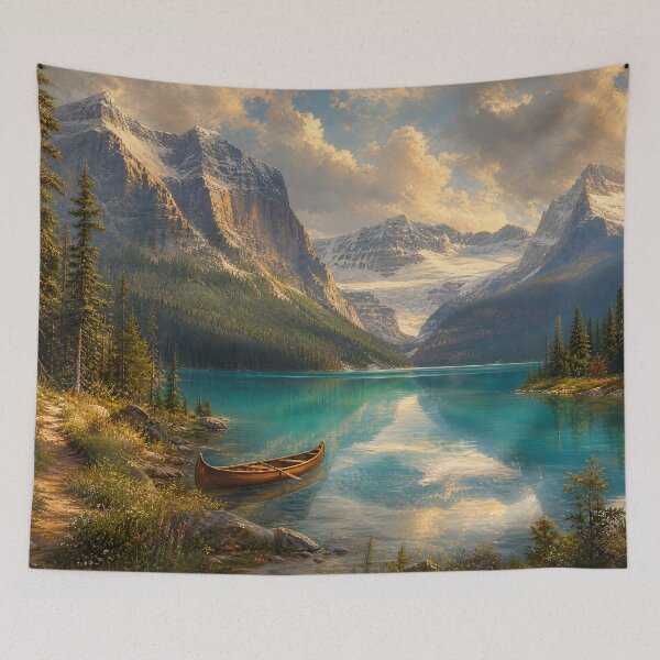 Item preview, Lake Louise Banff – Vintage Rocky Mountain Landscape Art designed and sold by DoReMiStudio.