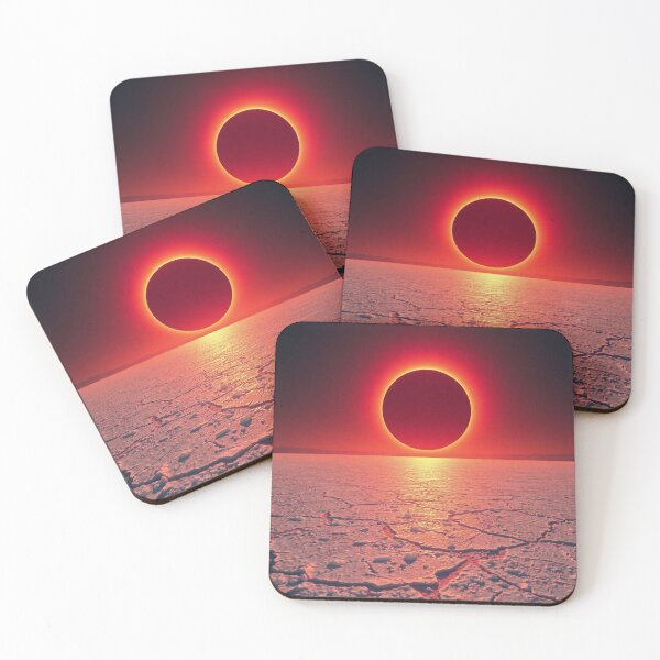 Item preview, Dramatic Solar Eclipse Over Desert Cracked Earth designed and sold by IntelliMindDesigns.
