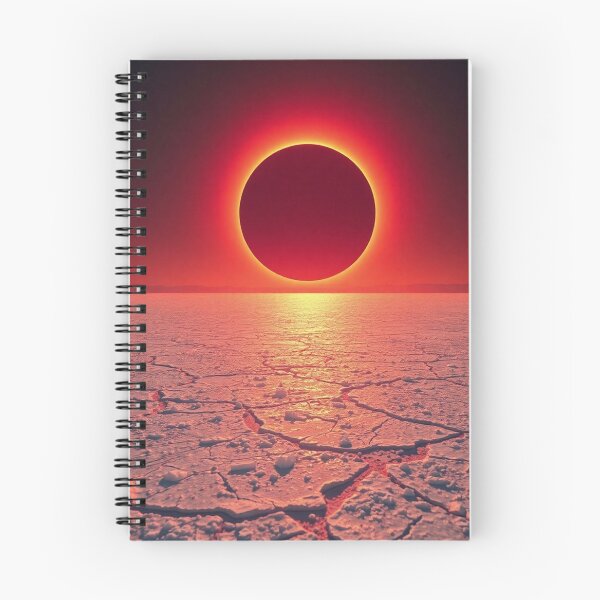 Item preview, Dramatic Solar Eclipse Over Desert Cracked Earth designed and sold by IntelliMindDesigns.