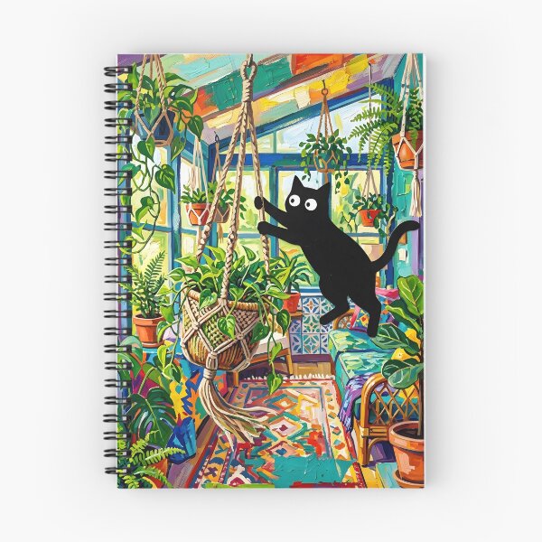 Item preview, Naughty Black Cat Swinging on Hanging Plant Matisse Style Poster designed and sold by DuckOddity.