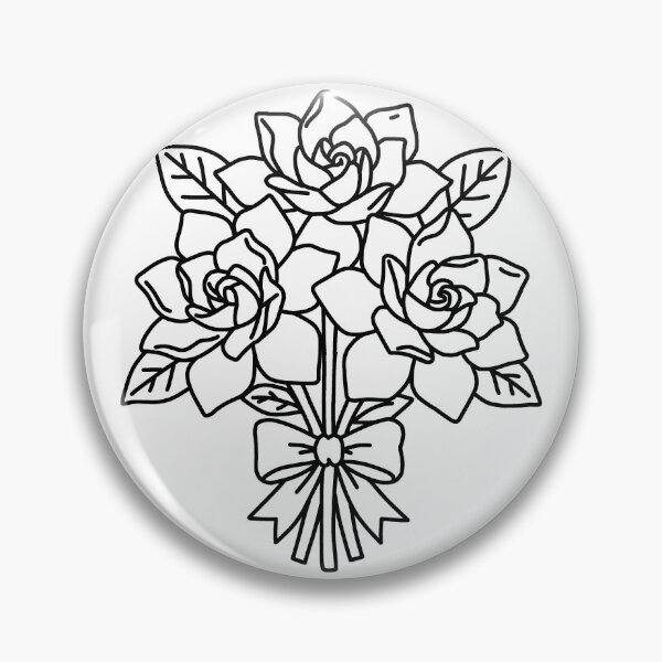 Item preview, Bold Gardenia Bouquet Simple Thick Line Bridal Bouquet  designed and sold by RareBotanical .
