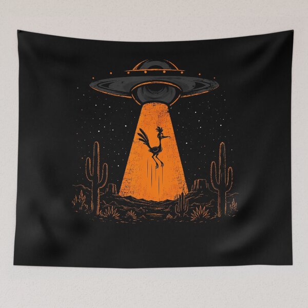 Item preview, Roadrunner And Ufo Alien Abduction Desert Science Humor designed and sold by Fereskabilon.