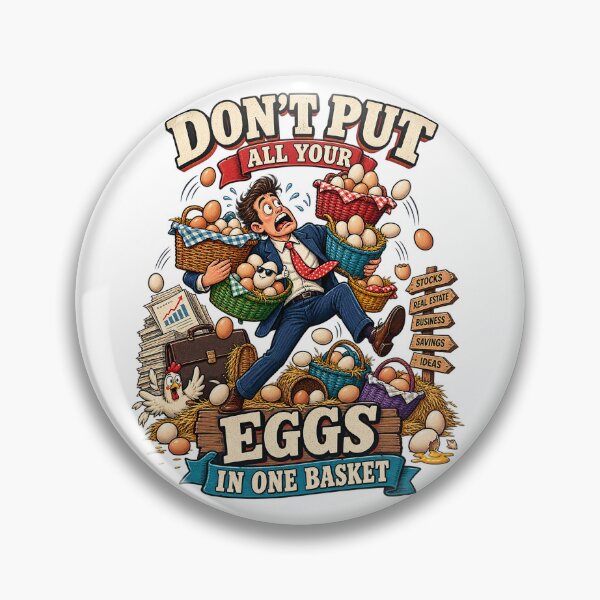 Item preview, Don't Put All Your Eggs In One Basket Finance Investment Humor Graphic Tee Design designed and sold by Nubian Style.