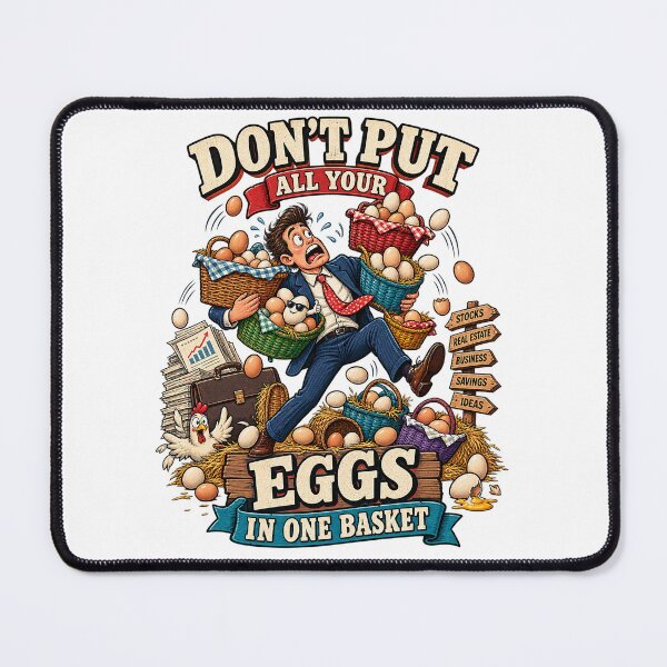 Item preview, Don't Put All Your Eggs In One Basket Finance Investment Humor Graphic Tee Design designed and sold by Nubian Style.