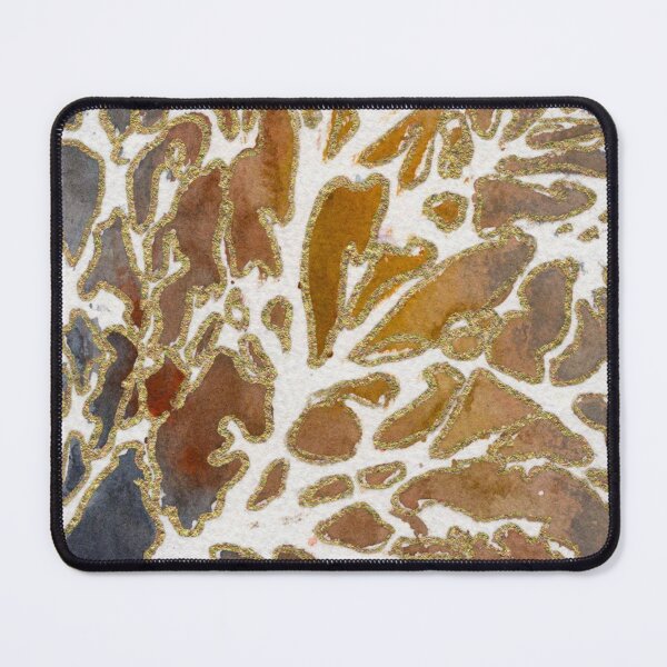 Item preview, Earthy Brown Organic Abstract: Gold Line Watercolour Pattern designed and sold by ArithraStudio.