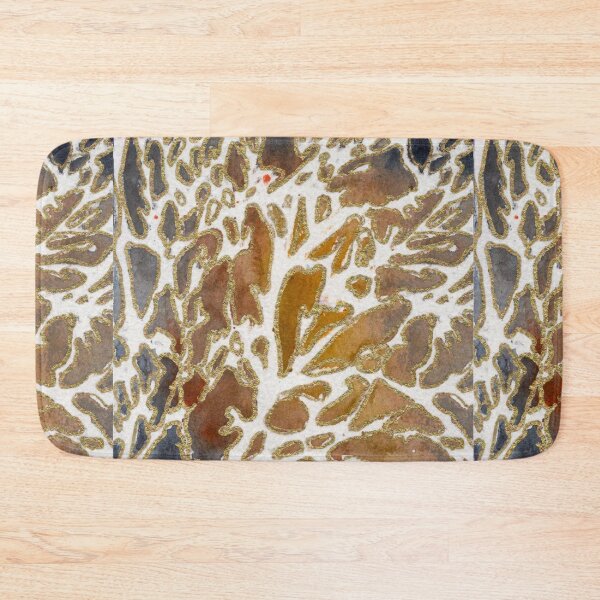 Item preview, Earthy Brown Organic Abstract: Gold Line Watercolour Pattern designed and sold by ArithraStudio.