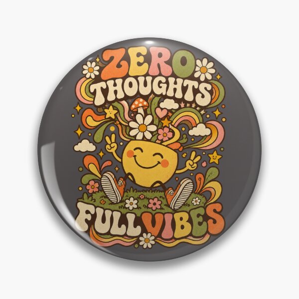 Item preview, Zero Thoughts Full Vibes Retro Smiley Shirt designed and sold by Golden Era Studio.