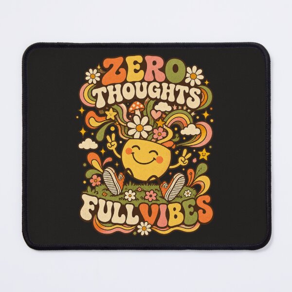 Item preview, Zero Thoughts Full Vibes Retro Smiley Shirt designed and sold by Golden Era Studio.
