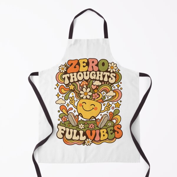 Item preview, Zero Thoughts Full Vibes Retro Smiley Shirt designed and sold by Golden Era Studio.