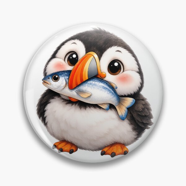 Item preview, Cute Puffin Holding a Fish designed and sold by KateVil.