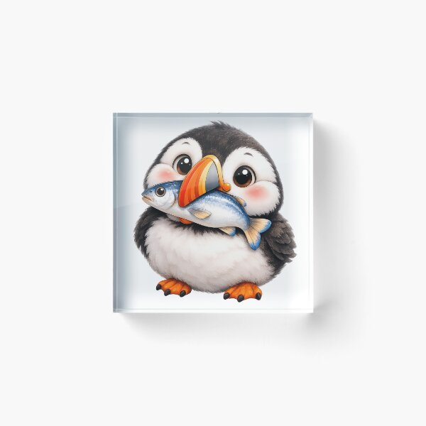 Item preview, Cute Puffin Holding a Fish designed and sold by KateVil.