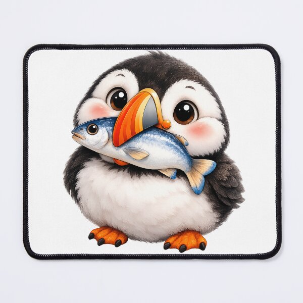 Item preview, Cute Puffin Holding a Fish designed and sold by KateVil.