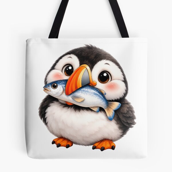 Item preview, Cute Puffin Holding a Fish designed and sold by KateVil.