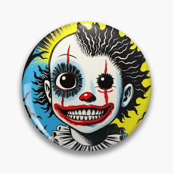 Item preview, Creepy Cute Clown Child with a Scary Wide Smile – Spooky Cute Grunge Art designed and sold by QQQueen.
