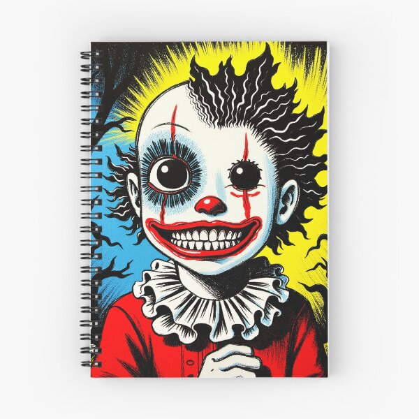 Item preview, Creepy Cute Clown Child with a Scary Wide Smile – Spooky Cute Grunge Art designed and sold by QQQueen.
