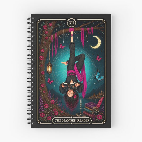 Item preview, The Hanged Reader Tarot Card Art | Gothic Fantasy Bookish Illustration designed and sold by DudasAmiles.