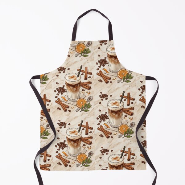 Item preview, Iced Cinnamon Orange Latte Coffee Bean Illustration designed and sold by Artemis & Woven Collective.
