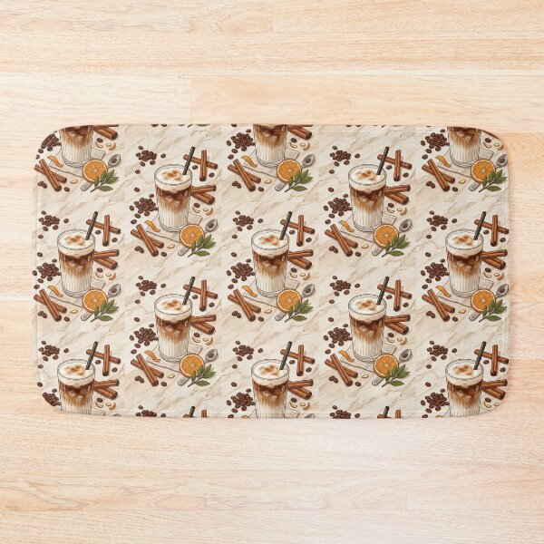 Item preview, Iced Cinnamon Orange Latte Coffee Bean Illustration designed and sold by Artemis & Woven Collective.