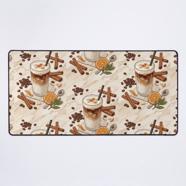 Item preview, Iced Cinnamon Orange Latte Coffee Bean Illustration designed and sold by Artemis & Woven Collective.